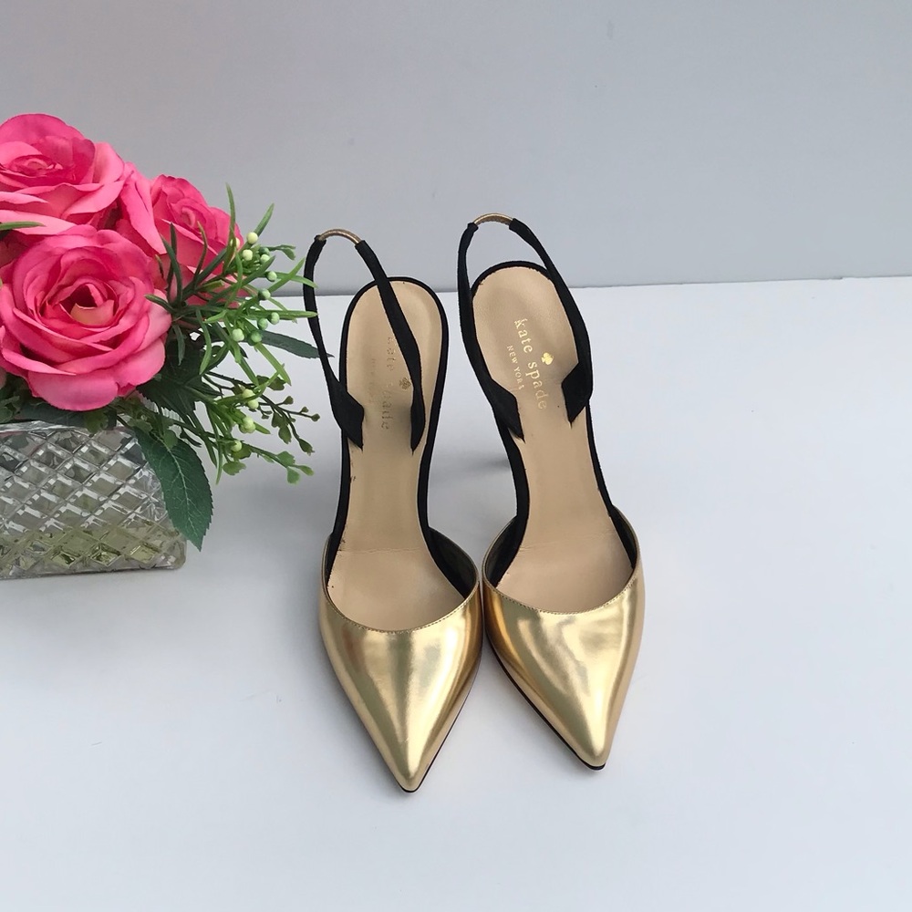 Kate spade Gold Pointed Heels